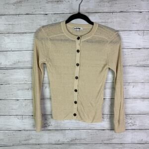 Madewell Linen Blend Cardigan Tan Size XS